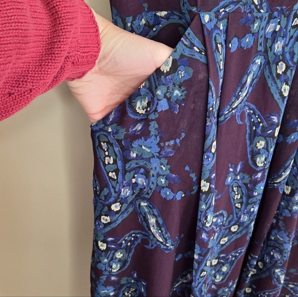 Cabi | #3461 Treasure Paisley Midi Dress Size 2 Purple Blue Green - Picture 5 of 7